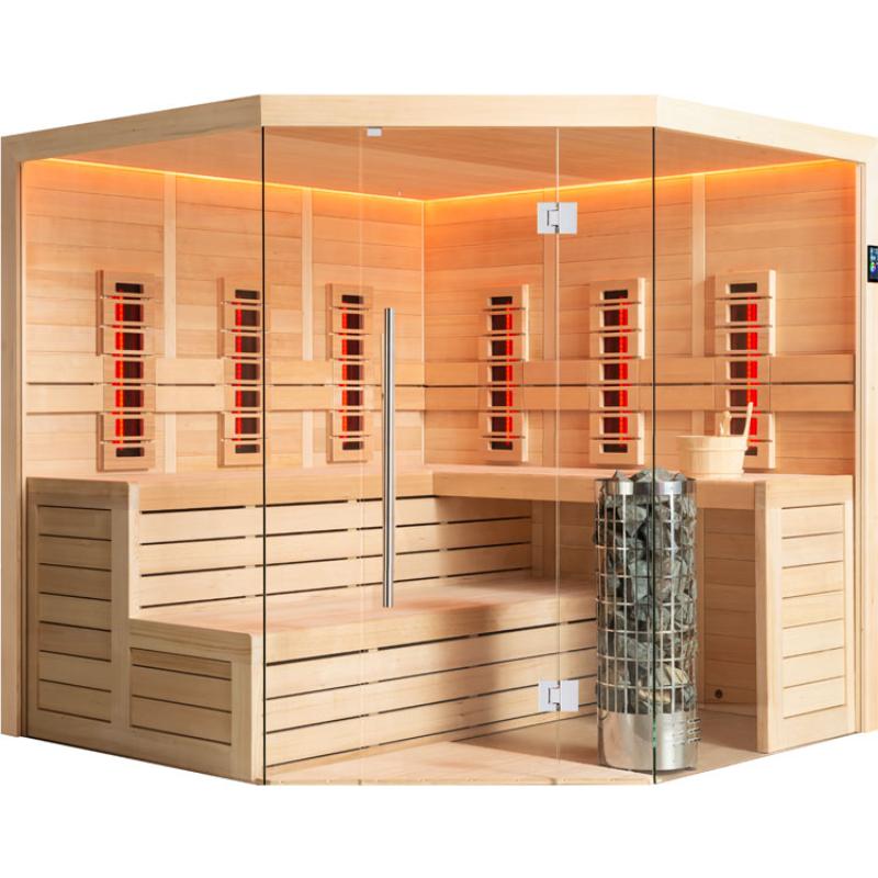 AWT Infrared cabin E1611XL-IR Hemlock 250x250 for 5-6 Persons