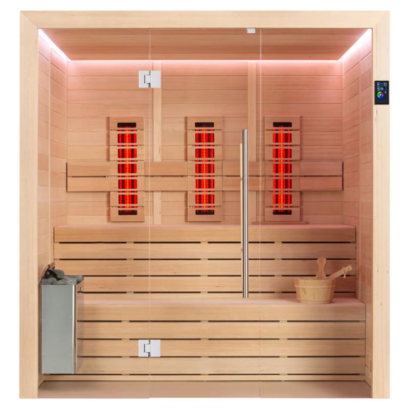 AWT Infrared cabin E1614B-IR Hemlock 180x150 for 2-4 Persons