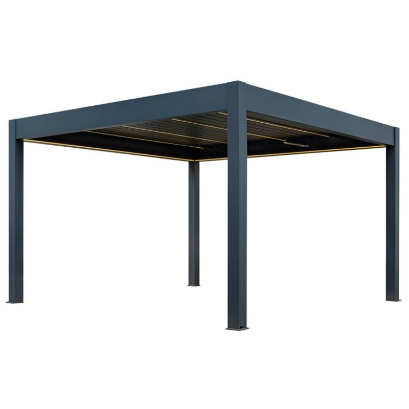 EAGO Pergola P8-4A extreme anthrazit – edle Aluminiumpergola mit dunkler Pulverbeschichtung für stilvolle Außenbereiche