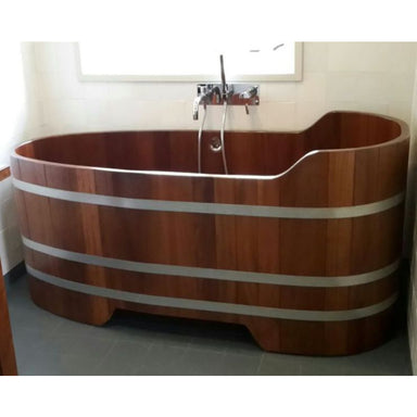 Blumenberg Badewanne aus Kambala mit ergonomischer Rückenlehne und seidenmattem Hartwachsöl-Finish