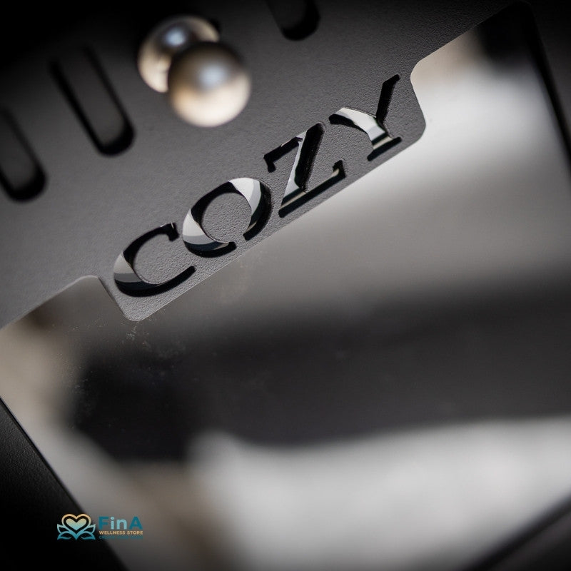 Cozy 12 SW Saunaofen – alternative Seitenansicht mit Fokus auf technische Details und Bauweise