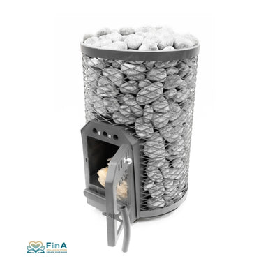 Saunaofen Cozy 12 O – Vorderansicht mit geschlossener Glastür, ideal für Wellnessbereich