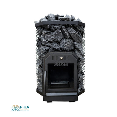 Holzbeheizter Saunaofen COZY 18 mit Steinkorb – leistungsstarker Saunaofen für traditionelle finnische Sauna