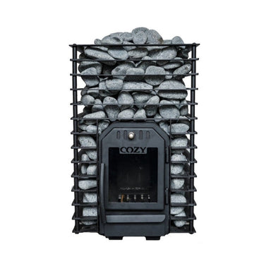 Cozy 12 Quattro – klar strukturierter Saunaofen mit Edelstahloberfläche und großzügiger Brennkammer für intensive Saunagänge