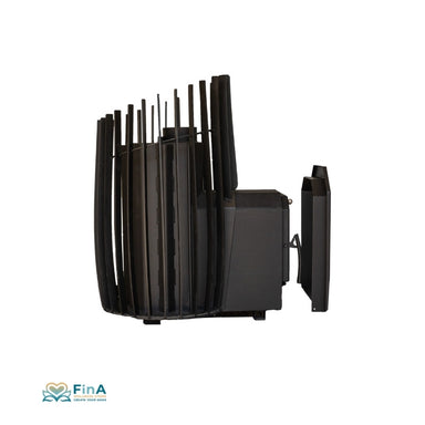 COZY 12+18 – Saunaofen mit montiertem Front Cover im Vergleich zur Seitenansicht – passgenaue Optik.