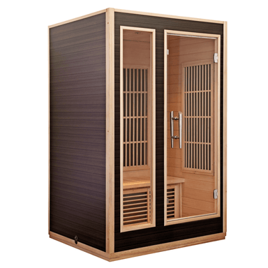 Infrarotsauna Harvia Radiant für 2 Personen – Frontansicht mit Glastür