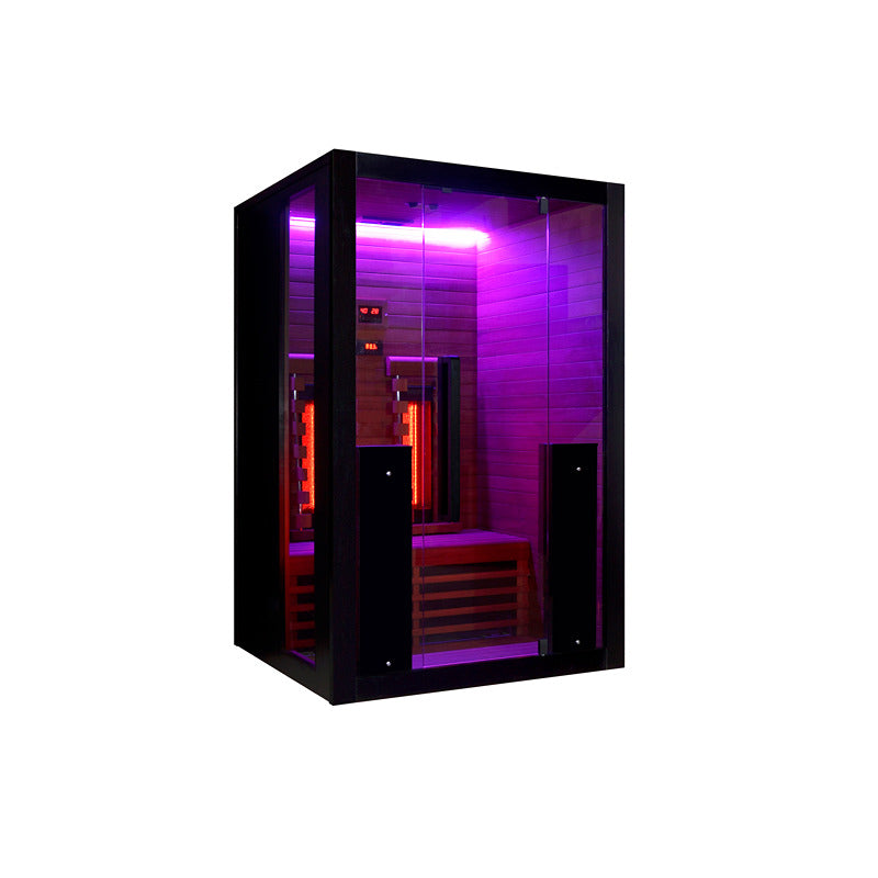 Kabinenansicht mit violetter Farblichttherapie – modernes Farbspiel für entspannte Atmosphäre