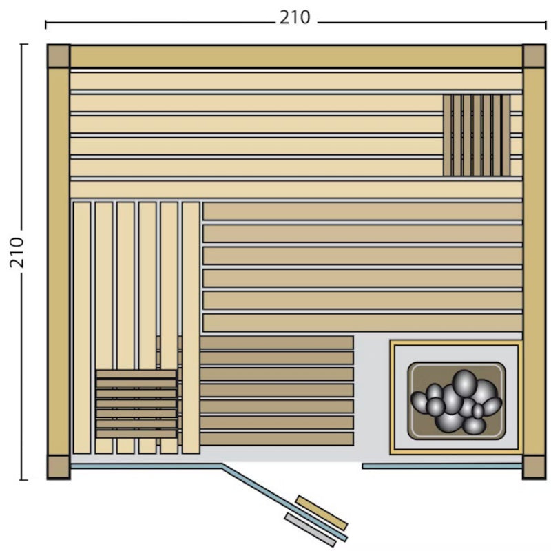 B-Ware: Infraworld Panorama 210 Sauna / Sauna mit Infrarot aus Fichte
