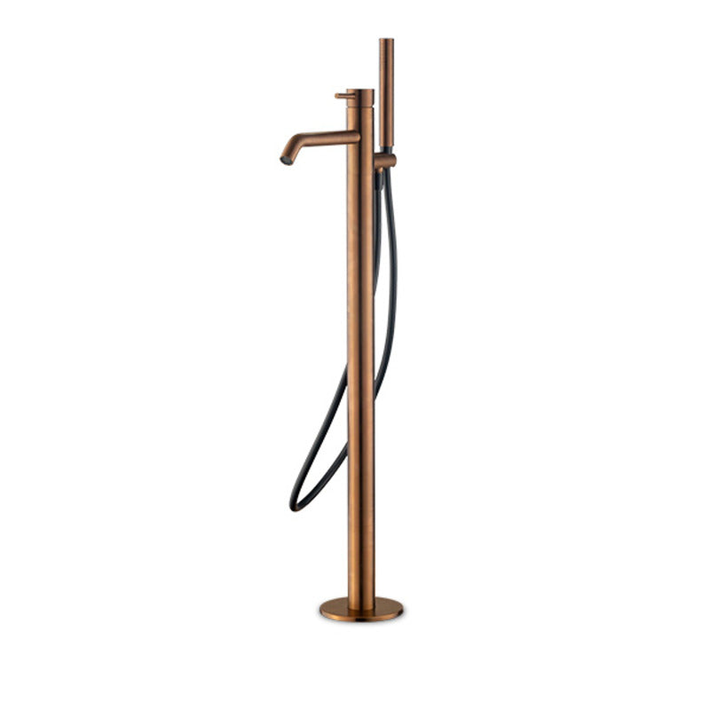 JEE-O slimline 02 Standarmatur in PVD Dark Steel – designstarke, dunkel-elegante Variante mit integriertem Umsteller