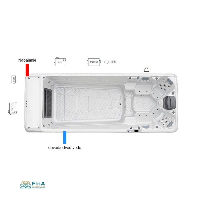 JJSPA Alpha 9041 - Swim Spa for 5 Persons