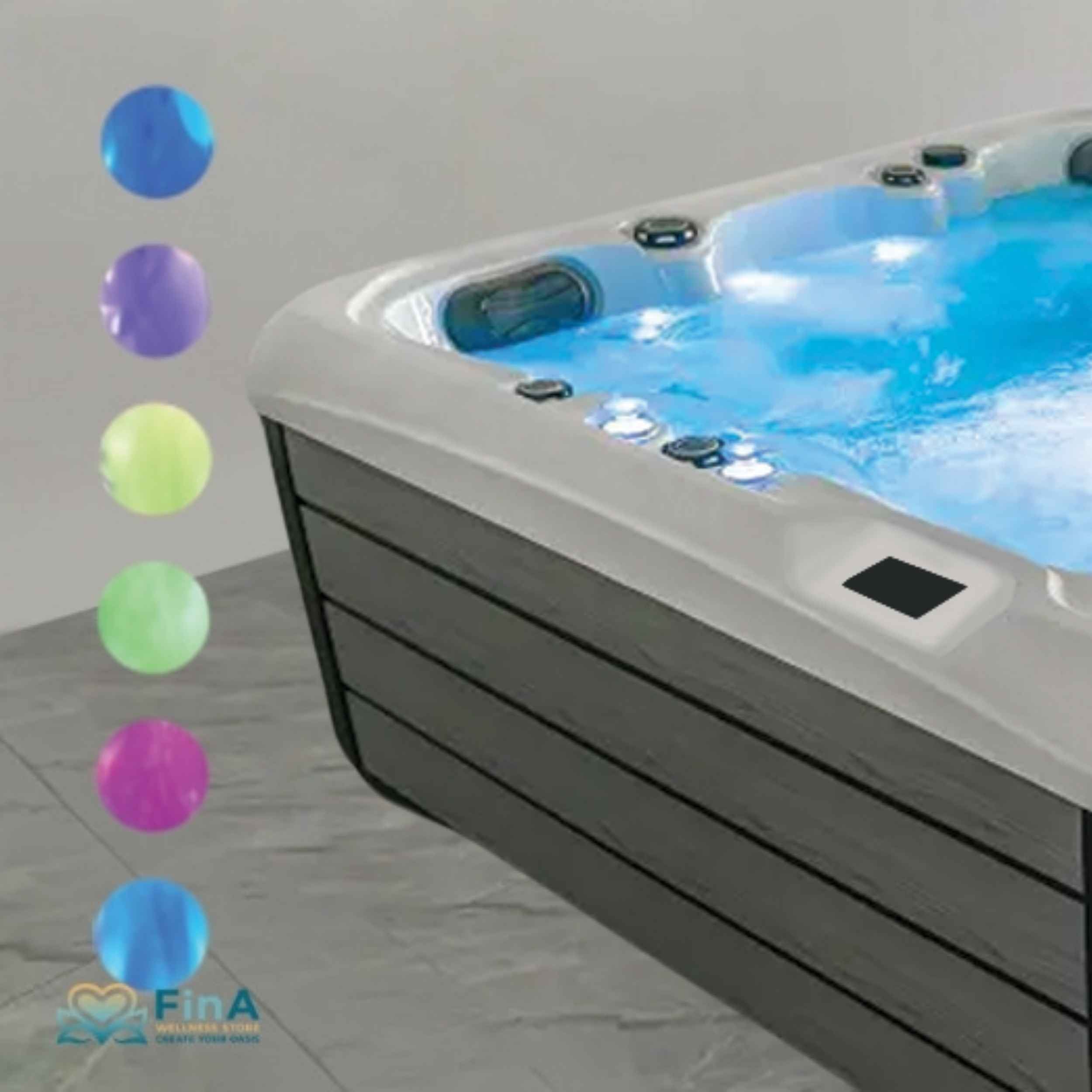 Whirlpool JJSPA Beta 1151 mit LED-Farblicht – stimmungsvolle Beleuchtung für Spa-Momente im Innen- oder Außenbereich