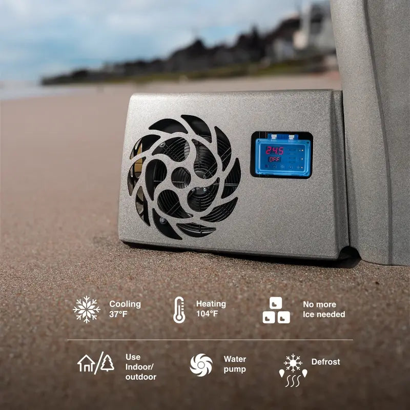 Leistungsstarkes Kühlsystem mit 1,3 kW Leistung für konstante Kälte bis +3 °C.❄️⚙️