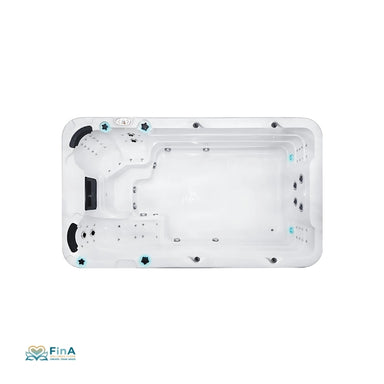 Swim Spa Passion Spas Aquatic 1 – Top-Ansicht des kompakten Trainingspools mit Massagefunktion