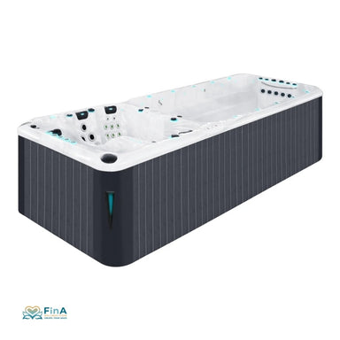 Seitenansicht des Swim Spa „Energy Deep“ von Passion Spas – extra tiefes Becken für Sport und Hydrotherapie