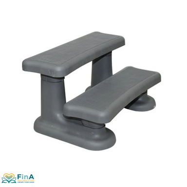 Passion Spas Luxury Step Grey Whirlpool‑Treppe mit zwei Stufen und Anti‑Rutsch‑Noppen