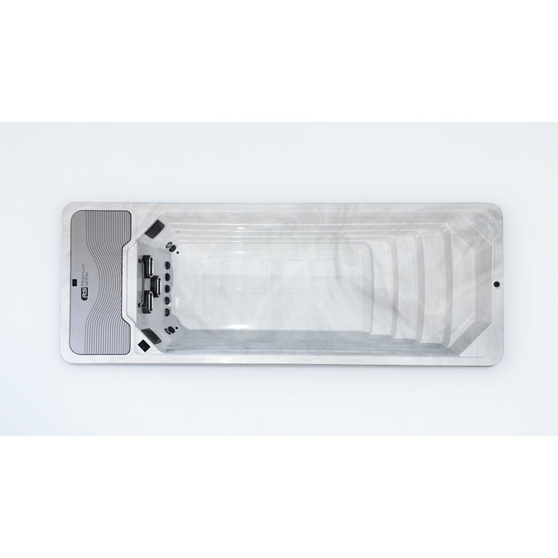 Chronos Mini Pool in Sterling Silver Acryl von oben – moderne, minimalistische Formgebung