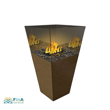 VASE Medium mit lebendigem Effektfeuer – moderne Flammenskulptur für Wohn- und Wellnessbereiche