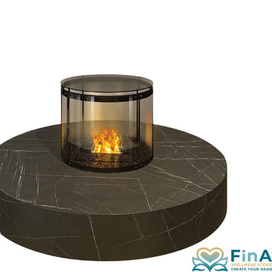 Detailaufnahme der optionalen Lavasteine im Drum Effektfeuer, die das authentische Erscheinungsbild der Flammen ergänzen