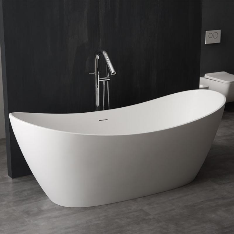 AWT StoneArt BS-526 185x79 Freestanding Mineral Cast Bathtub