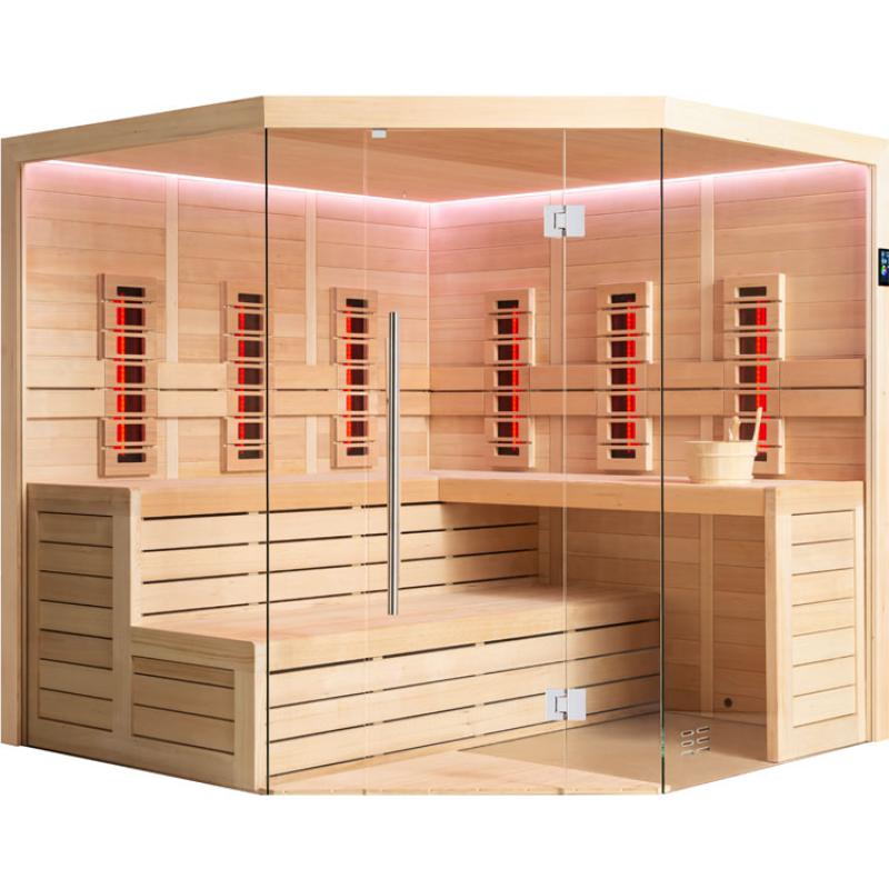 AWT Infrared cabin E1611XL-IR Hemlock 250x250 for 5-6 Persons