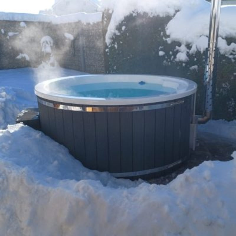 Koba Basic Wooden Bath Barrel 200 cm – wood-fired with internal stove, for 4 Persons