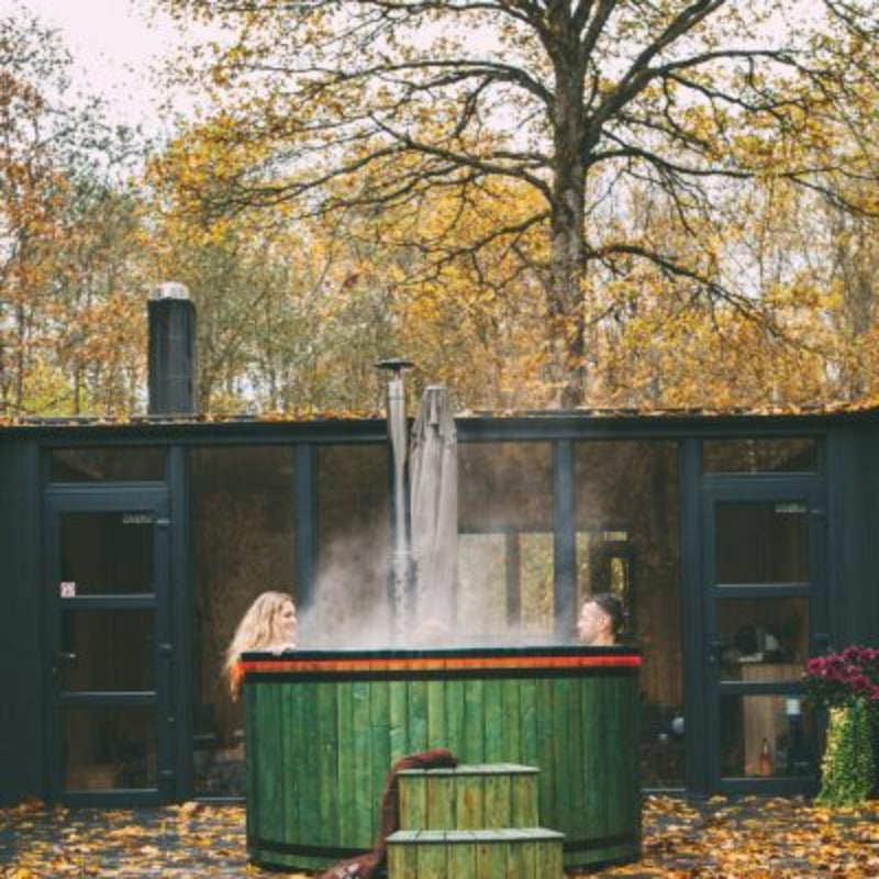 Koba Basic Wooden Bath Barrel 200 cm – wood-fired with internal stove, for 4 Persons