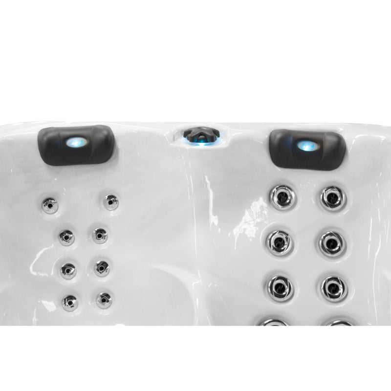 Nahaufnahme der Hydrotherapie-Düsen des Passion Spas Renew – individuell verstellbar für gezielte Massage