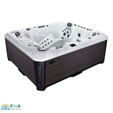 Platinum Spas Maximus Whirlpool – luxuriöser 6-Personen-Outdoor-Whirlpool mit 99 Massagedüsen und stilvoller Holzverkleidung