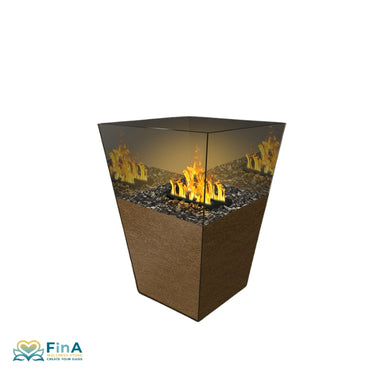 Design-Vase mit Effektfeuer in Größe Small – kompakte Feuerskulptur für stilvolle Akzente in kleinen Räumen