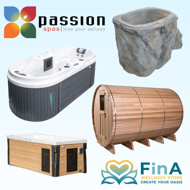 Passion Spas Whirlpools Outdoor Swim Spas Eisbäder Gartensaunen Produkte Sammlung im FinA Wellness Store