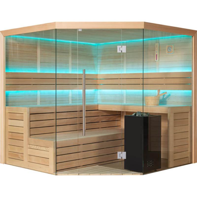 AWT E1611B Hemlock Sauna 200x200 für 4+ Personen