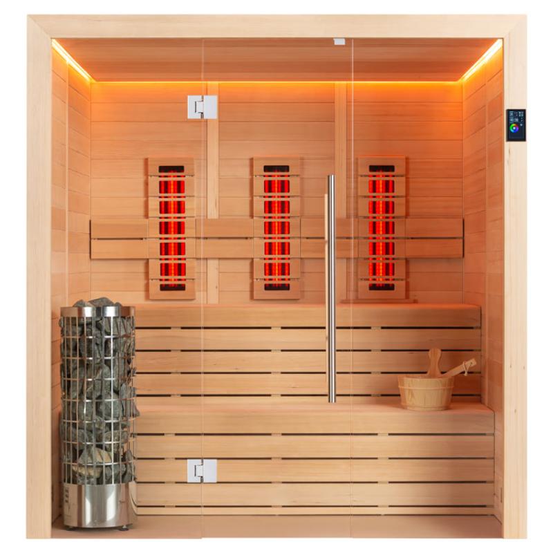AWT Infrarotkabine E1614B-IR Hemlock 180x150 für 2-4 Personen