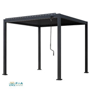 Detailansicht: stabile Metallkurbel zur Lamellenverstellung bei der Aluminium Pergola EAGO P2-3A