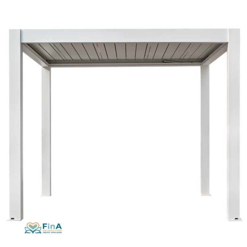 EAGO Pergola P8-3A extreme weiß – moderne Designpergola mit Lamellenfunktion und klaren Linien
