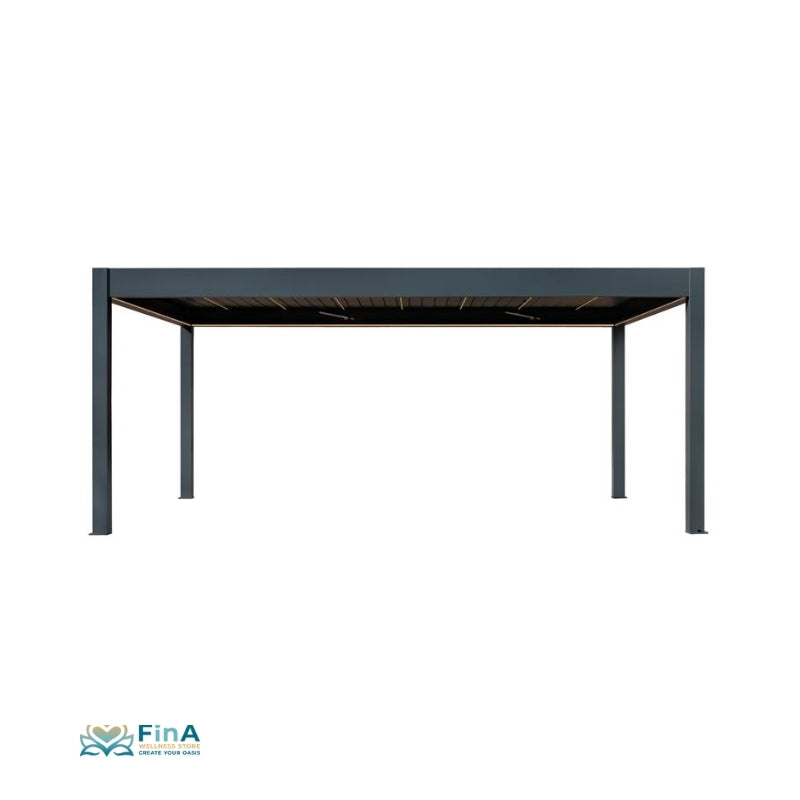 AWT P8 Extreme Pergola von EAGO mit elektrisch verstellbarem Dach, robustes Aluminiumgestell in Anthrazit mit modernem Design