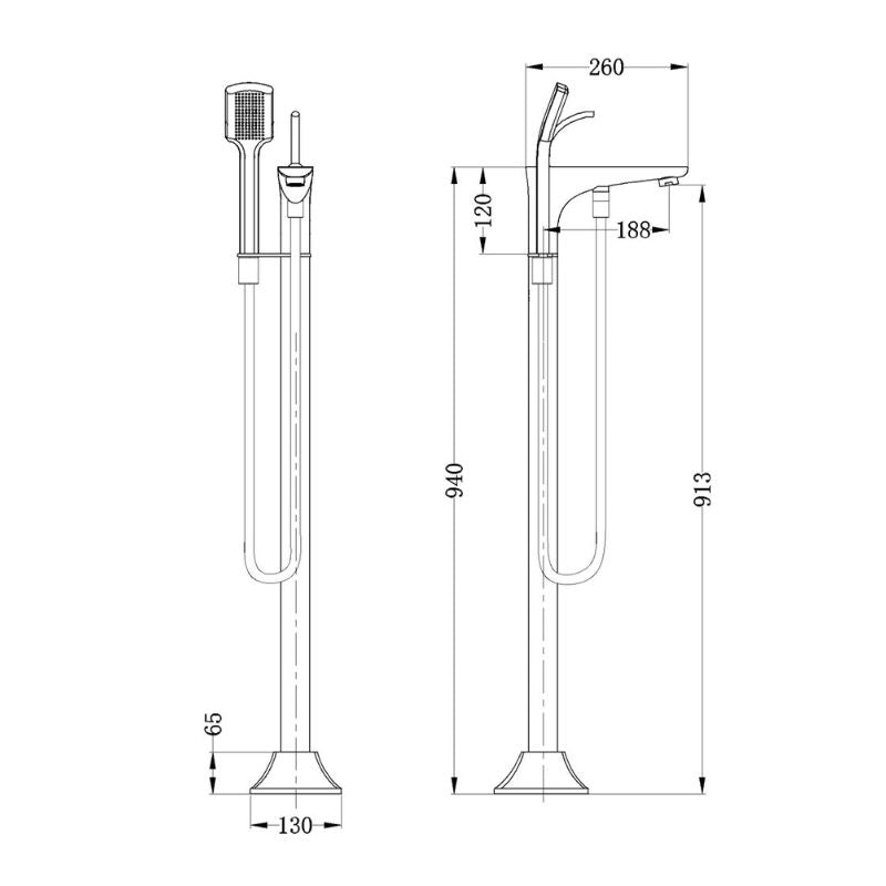 AWT-Brez-730655-S-94cm-Standarmatur