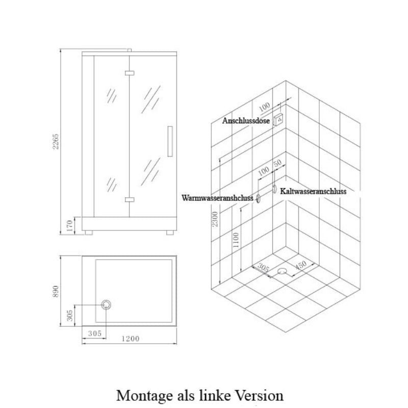 AWT-DZ959F8-Dampfdusche-120x90-mit-4.5kW-Dampfgenerator-linke-version-produktdatenblatt