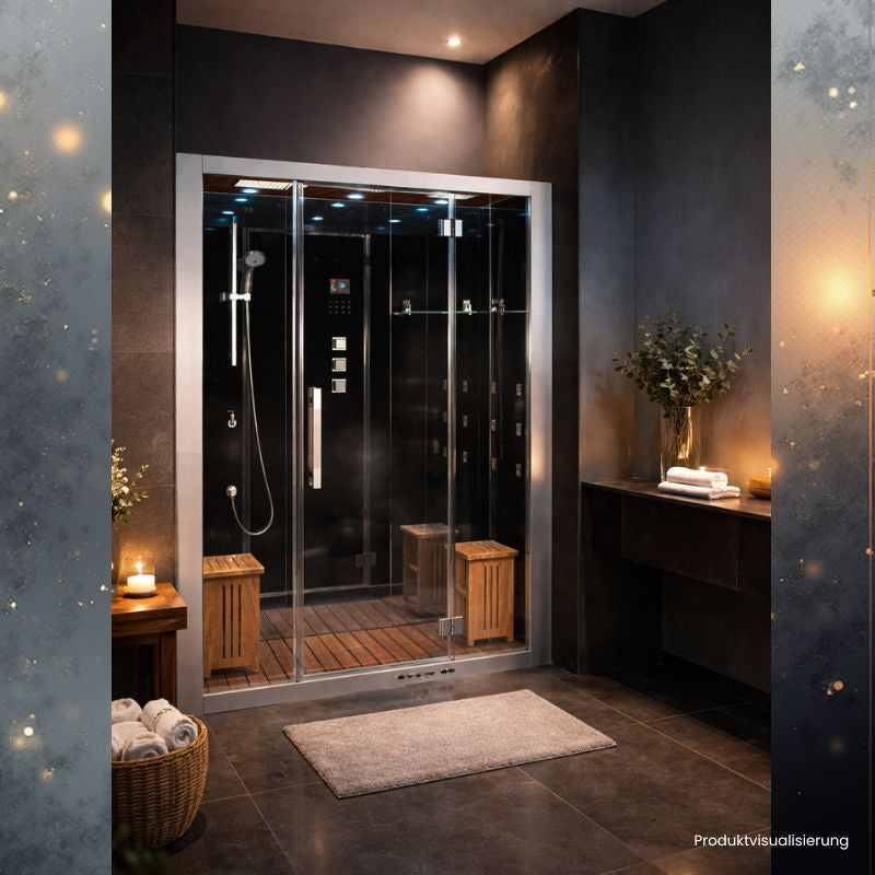 Exklusive AWT-DZ972F8 Dampfdusche in ruhiger Spa-Atmosphäre mit hochwertigem Interieur