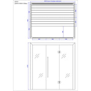 Maßzeichnung der EAGO AWT E1604A Hemlock Sauna 200x160 mit Draufsicht und Frontansicht, Abmessungen 2000x1600x2100mm