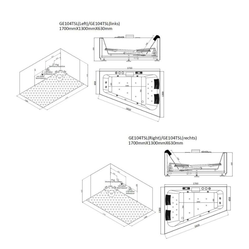 AWT-GE104TSL-Indoor-Whirlpool-170x130-technische-Zeichnung