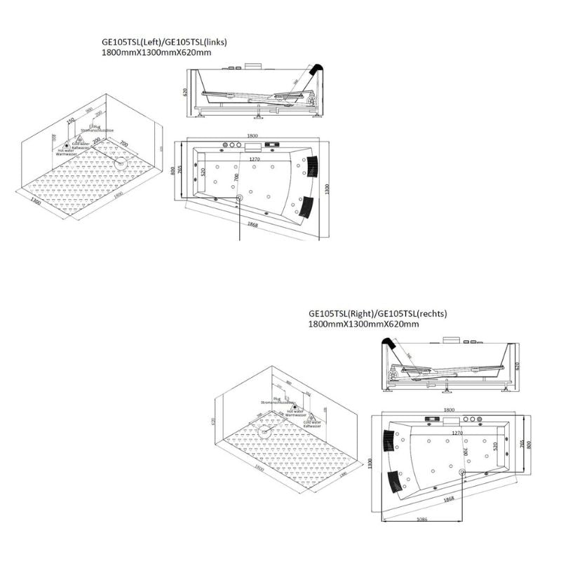 AWT-GE105TSL-Indoor-Whirlpool-180x130-technische-Zeichnung