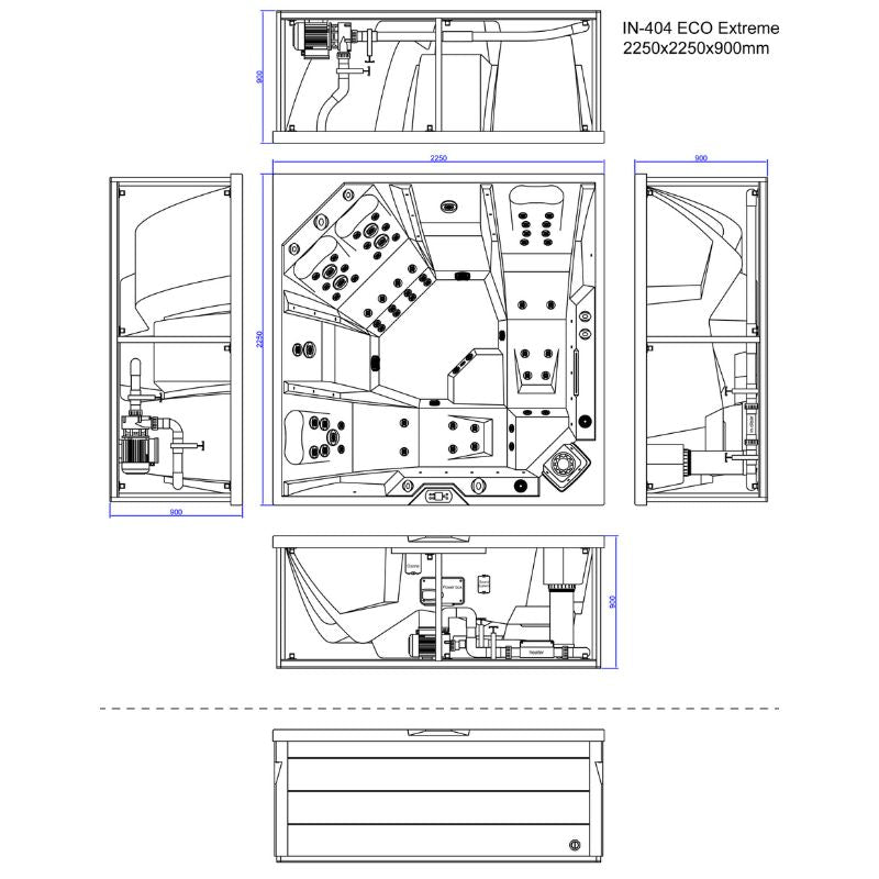 AWT IN-404 extreme pro outdoor Hot tub 200x200 for 5-6 Persons