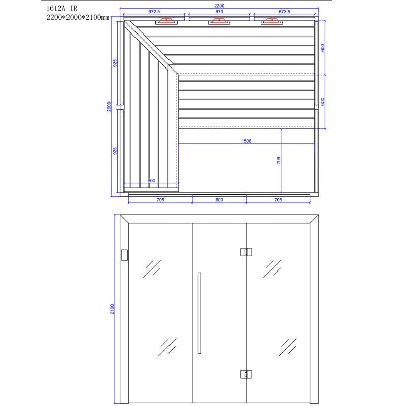 AWT-Infrarotkabine-E1612A-IR-Hemlock-220x200-Produktdatenblatt