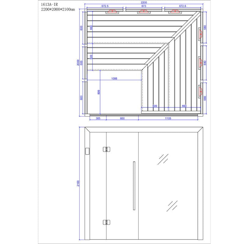 AWT-Infrarotkabine-E1613A-IR-Hemlock-220x200-Produktdatenblatt