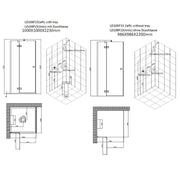 AWT-LD106F15-Dampfdusche-100x100-mit-3-kW-Dampfgenerator-technische-zeichnung-version-links