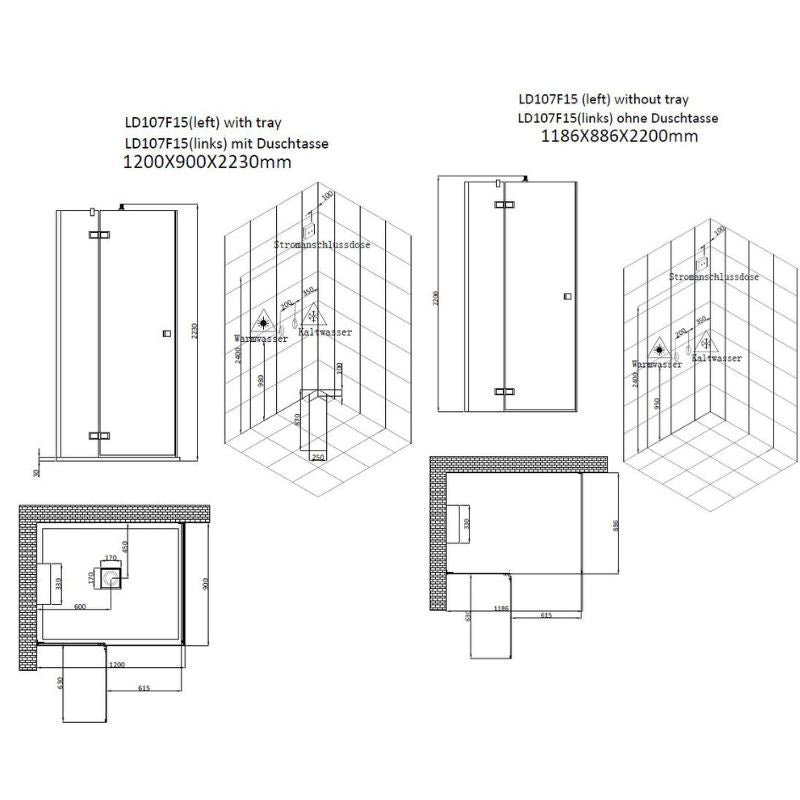 AWT-LD107F15-Dampfdusche-120x90-mit-3-kW-Dampfgenerator-version-links