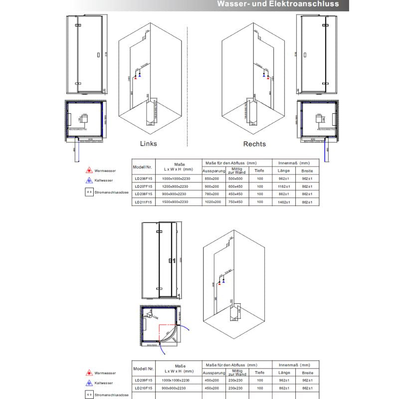 AWT-LD211F15-Dampfdusche-150x90-mit-3-kW-Dampfgenerator-fur-2-Personen-Produktdatenblatt