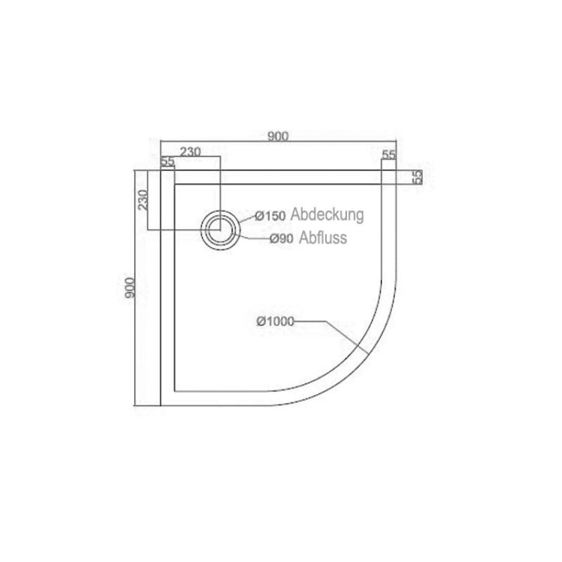 AWT-LXF900R-Viertelkreis-90x90-Duschtasse