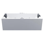EAGO AWT GE109TSL-F Whirlpool Freistehend für 2 Personen mit weißer Wanne, grauen Seitenpanelen und integrierten Kopfstützen, Draufsicht