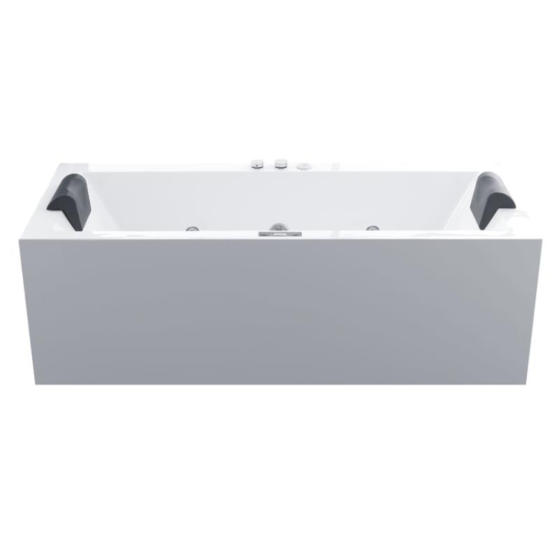 EAGO AWT GE109TSL-F Whirlpool Freistehend für 2 Personen mit weißer Wanne, grauen Seitenpanelen und integrierten Kopfstützen, Draufsicht